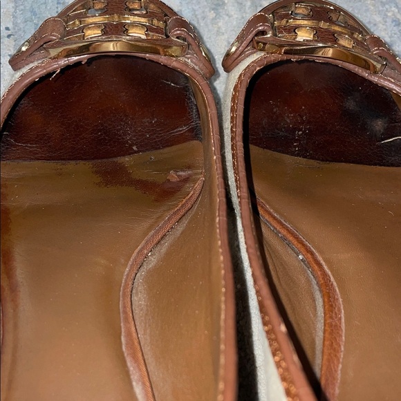 Tory Burch linen Wedges with Logo Accent - Picture 9 of 10
